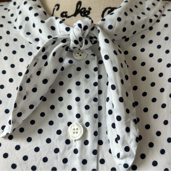Vintage 80’s RUSS Polka-Dot Tie-Neck Blouse - Picture 6 of 10